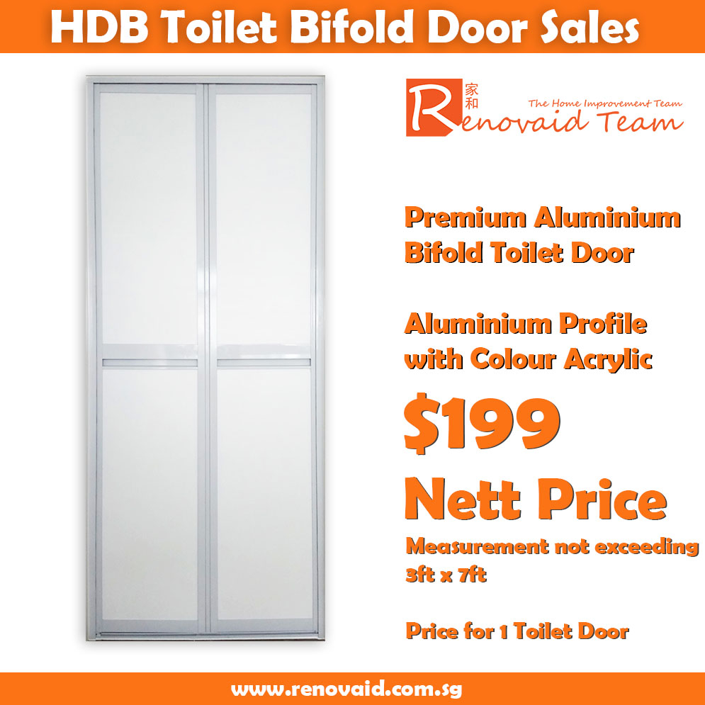 HDB Toilet Door Replacement - Premium Aluminum Bifold at Factory Price ...