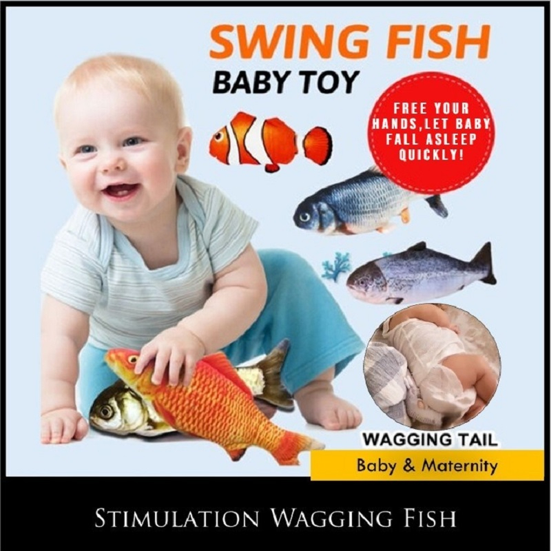 Electric Moving Fish Patting Toy For Babies Dancing Jumping Fish ...