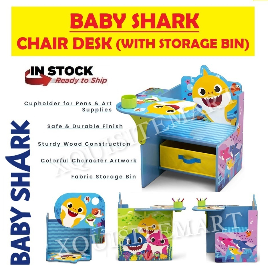 (READY STOCK) Baby Shark Chair Desk with Storage Bin | Shopee Singapore