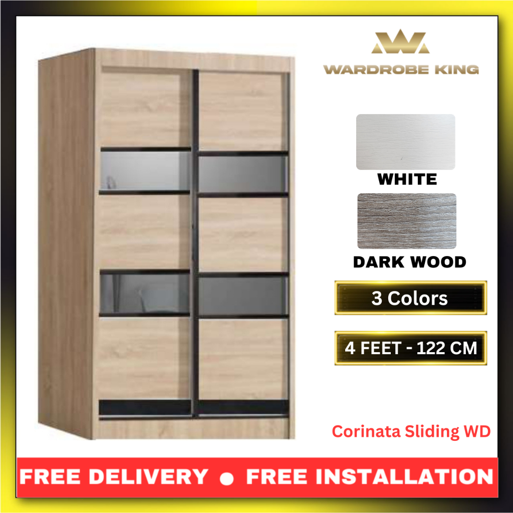 4ft Corinata Sliding Wardrobe Wardrobe King Shopee Singapore