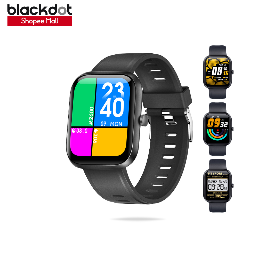 Blackdot GT1S Smartwatch with HR BP Monitor Temperature Sensor Sport Modes and App Notifications Shopee Singapore