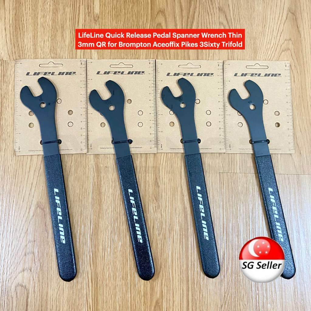 LifeLine Quick Release Pedal Spanner Wrench Thin 3mm QR Pedals for