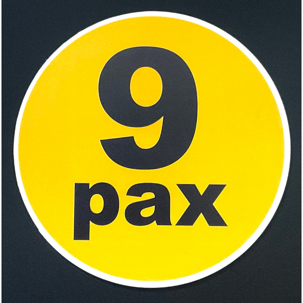 9 pax Sticker for Lorry, Van, Bus, etc. ( Diameter : 150mm ) | Shopee ...