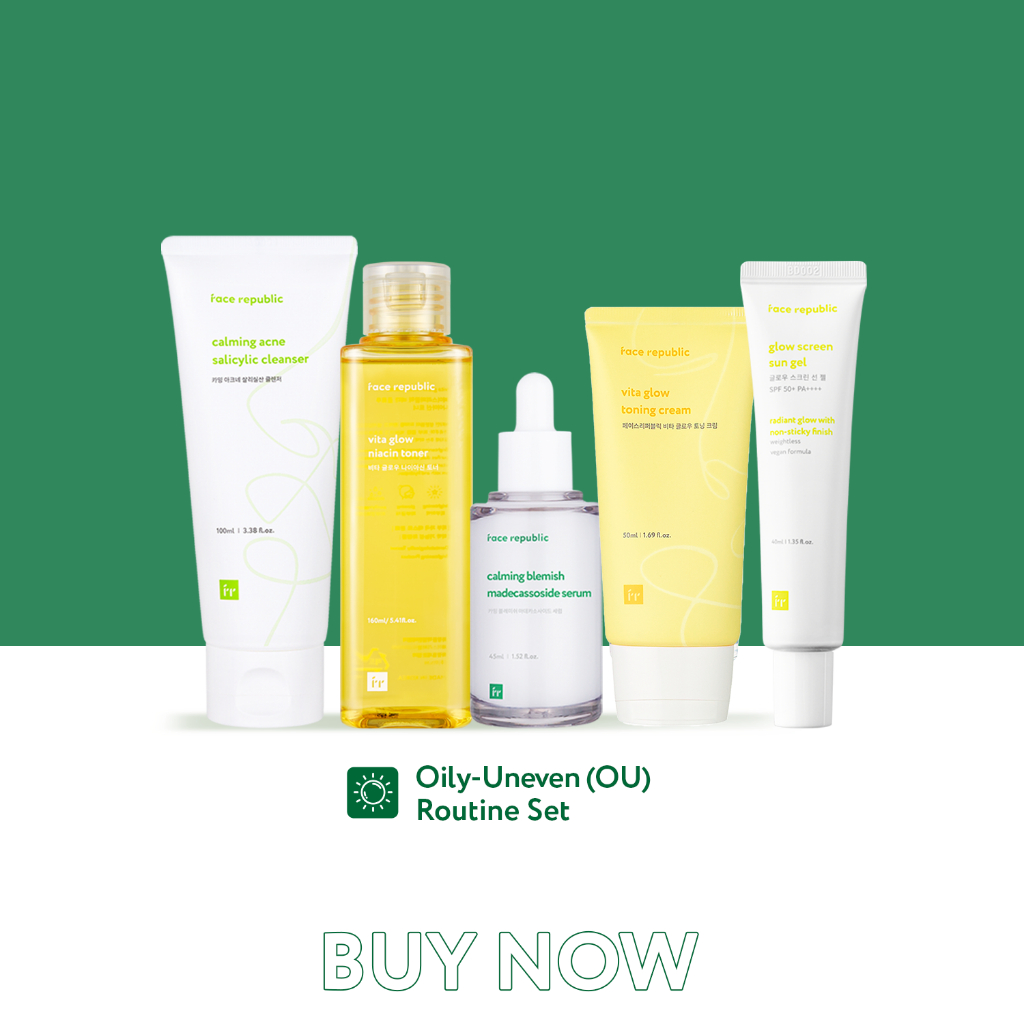Face Republic Oily Uneven (OU) Routine Set [Acne, Pimples, Brightening