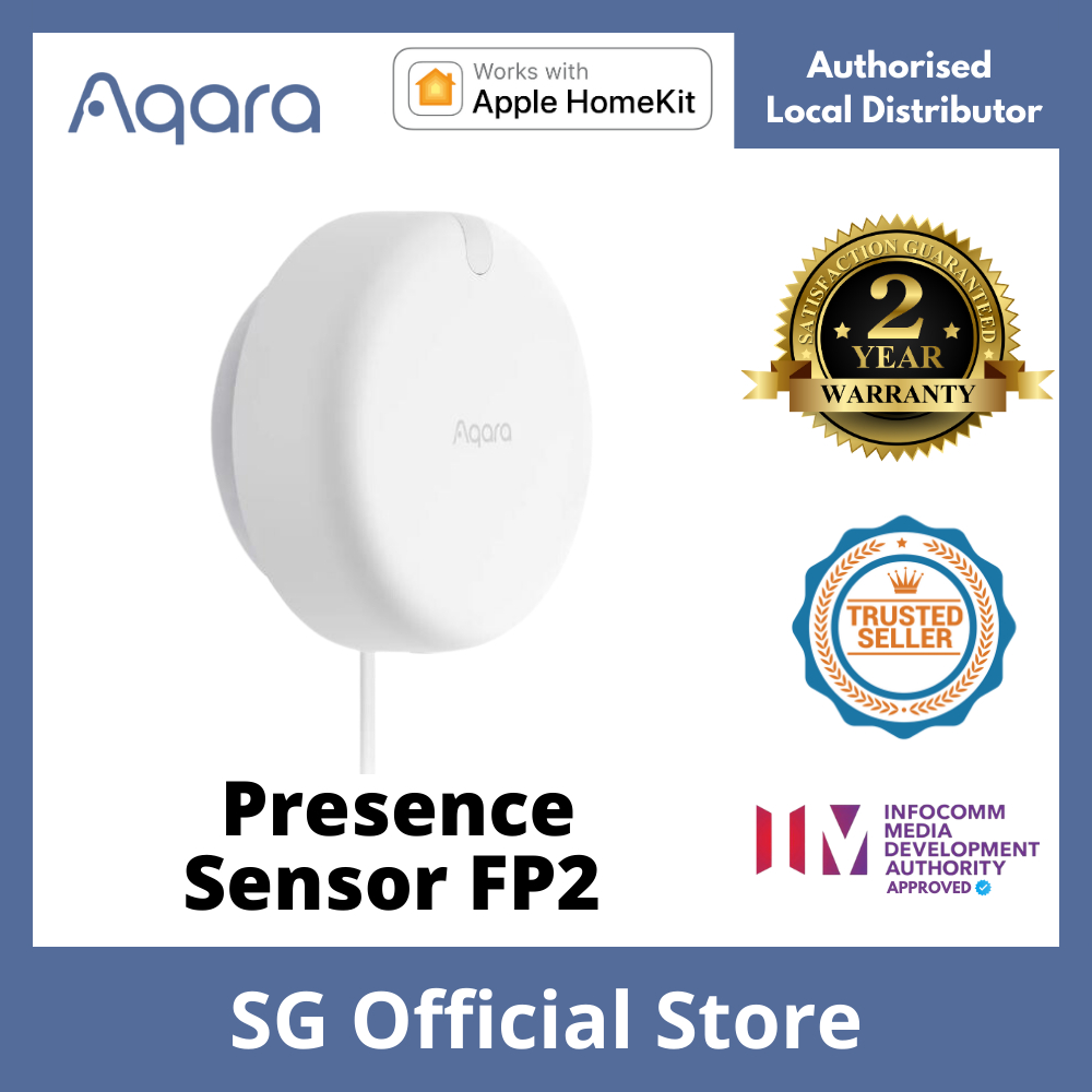 Aqara Presence Sensor FP2, 2.4 GHz Wi-Fi Required, mmWave Radar Wired  Motion Sensor, Zone Positioning, Multi-Person & Fall Detection, Supports