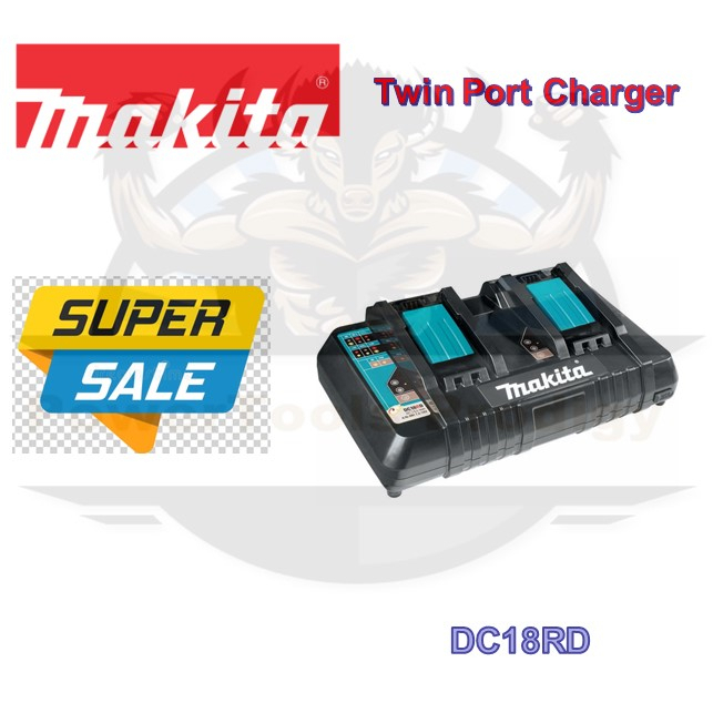 YASI MFG® für Makita Ladegerät DC18RD 2-Fach 14.4V 18V 4A Dual Schnellladegerät DC18RC DC18RA