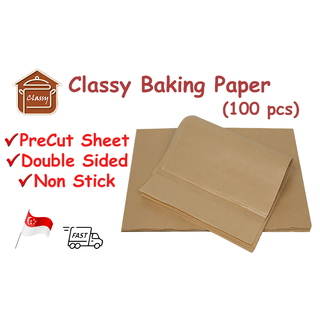 100 pcs NonStick Unbleached Precut Parchment Baking Paper, Ovensafe