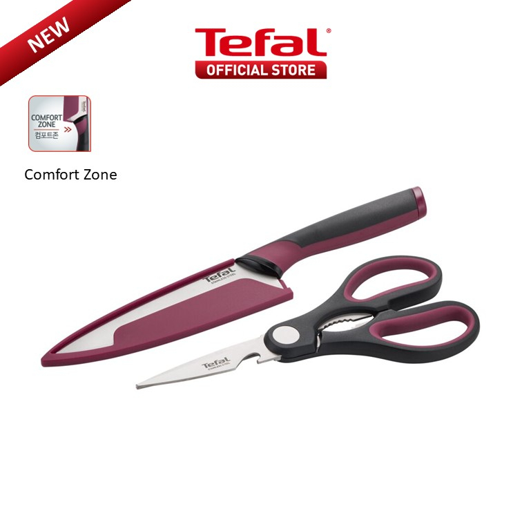 Tefal Comfort 2pcs Set Chef Knife 15cm + Scissors 21cm K250S2 | Shopee ...