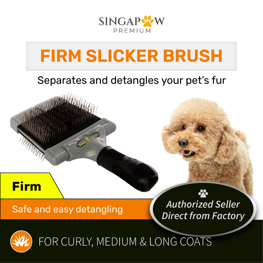 FURminator Large Firm Slicker Brush For Dogs and Cats Pet Slicker Brush Dogs Cats Comb Shopee Singapore