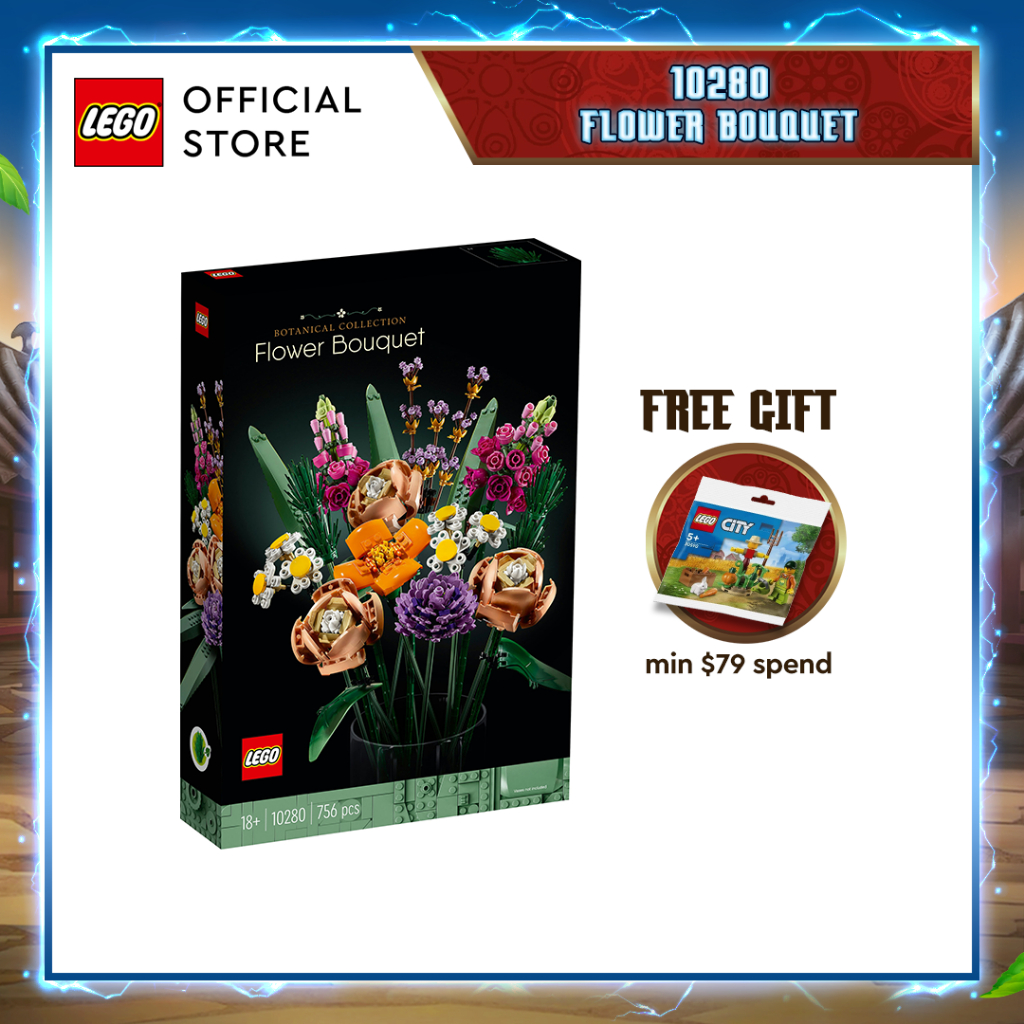 LEGO Icons Flower Bouquet 10280 Building Kit (756 Pieces) Construction Sets Building Set Building Toys Birthday Present
