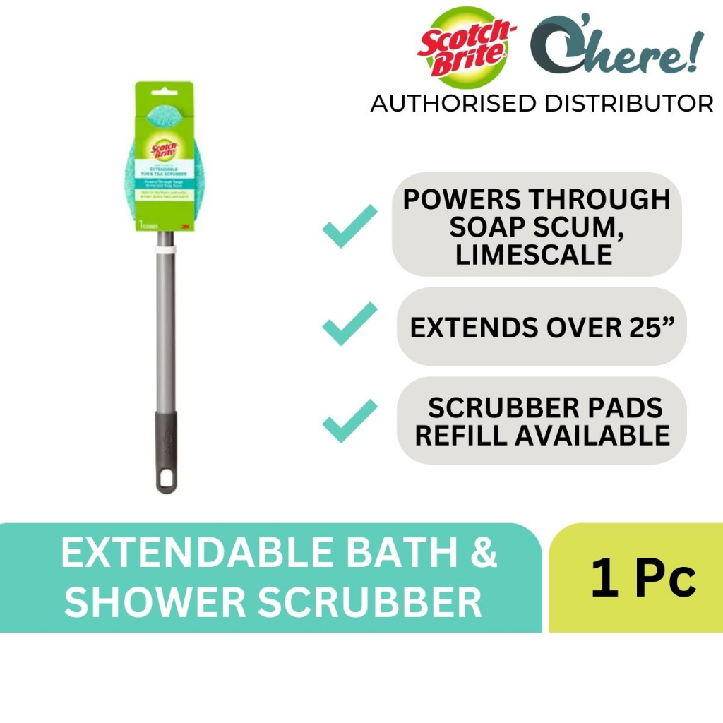 3M ScotchBrite Shower and Bath Scrubber/ NonScratch Extendable Tub