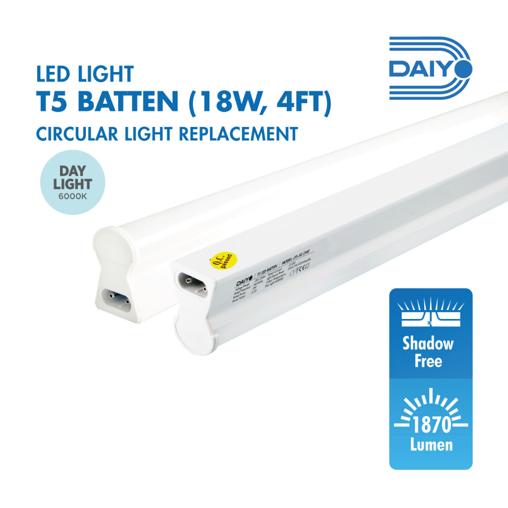 Daiyo LT5 59 DL 18W LED T 5 Batten Light Day Light 4ft Shopee