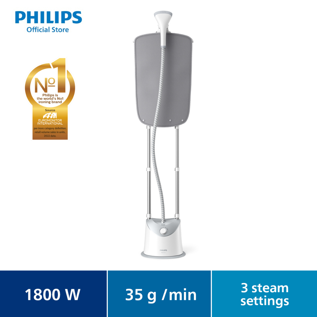 PHILIPS Easy Touch Stand Garment Steamer GC487/86, 1800W, StyleMat