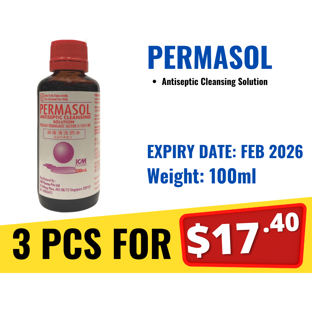 Permasol Antiseptic Cleansing Solution Potassium Permanganate 0.1 w/v