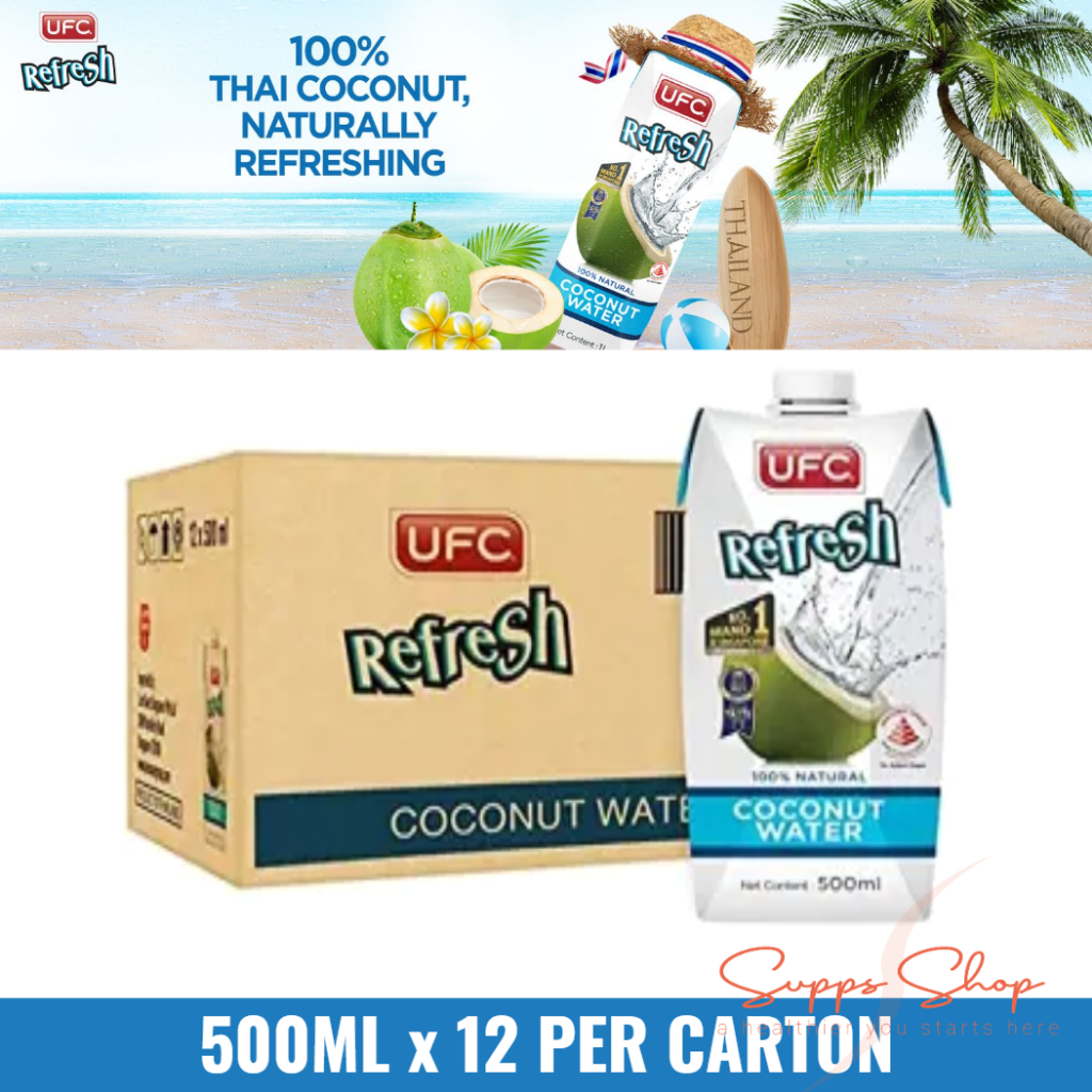 UFC Refresh Coconut Water 500ml x 12 Packs per Carton Shopee