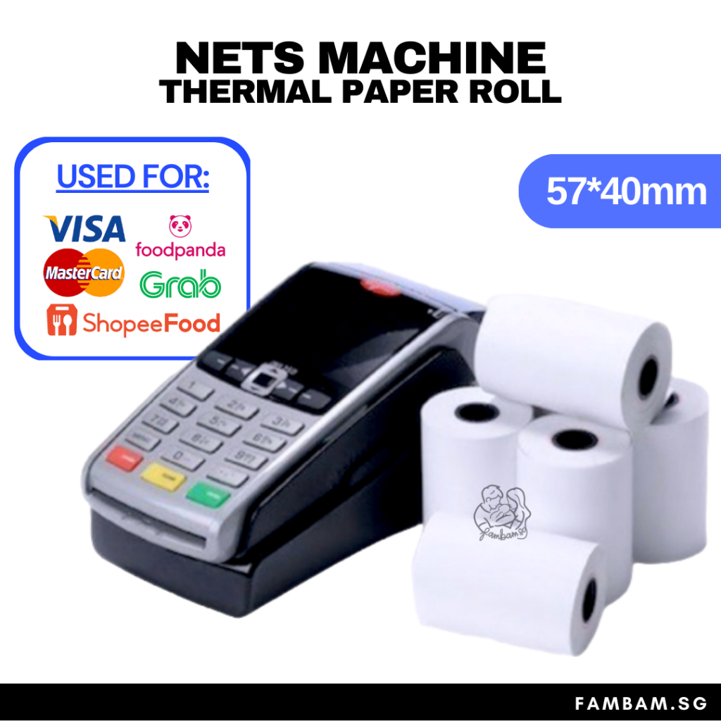 Thermal Paper Roll 57mm x 40mm Receipt Roll Grab Foodpanda Order