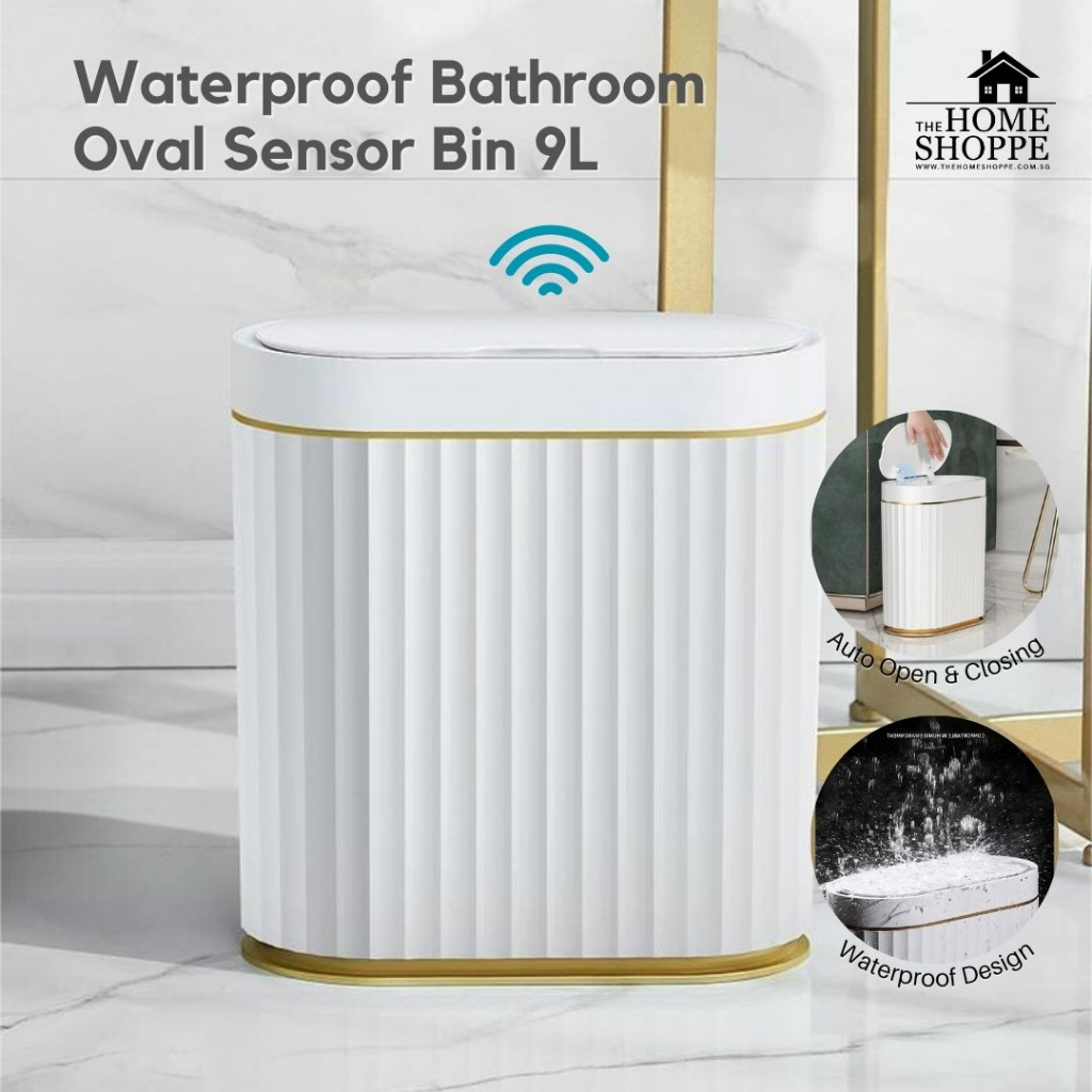 Wanda Waterproof Sensor Bathroom Bin 9L Oval Automatic Waste Bin By ...