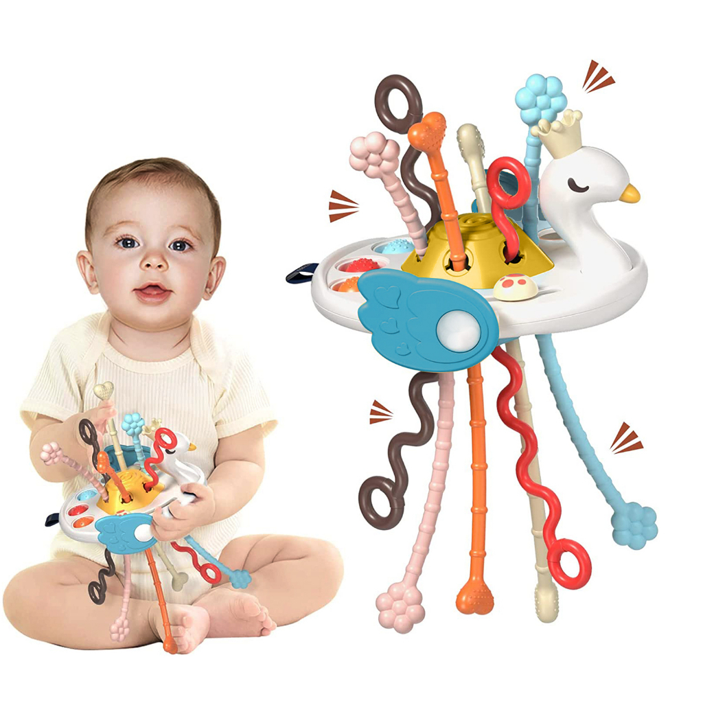 Baby Toys Montessori,Silicone Pull String Interactive Toy,Educational - View #12