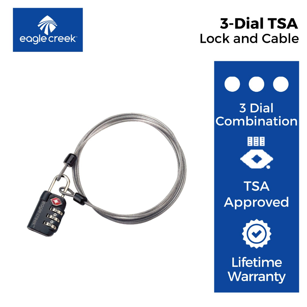 Eagle creek 3 dial tsa lock store and cable