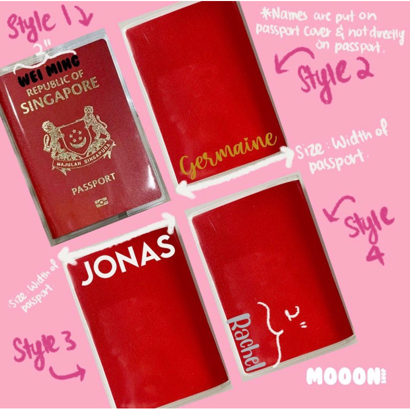 SG SELLER Personalised Passport Cover Customised passport cover