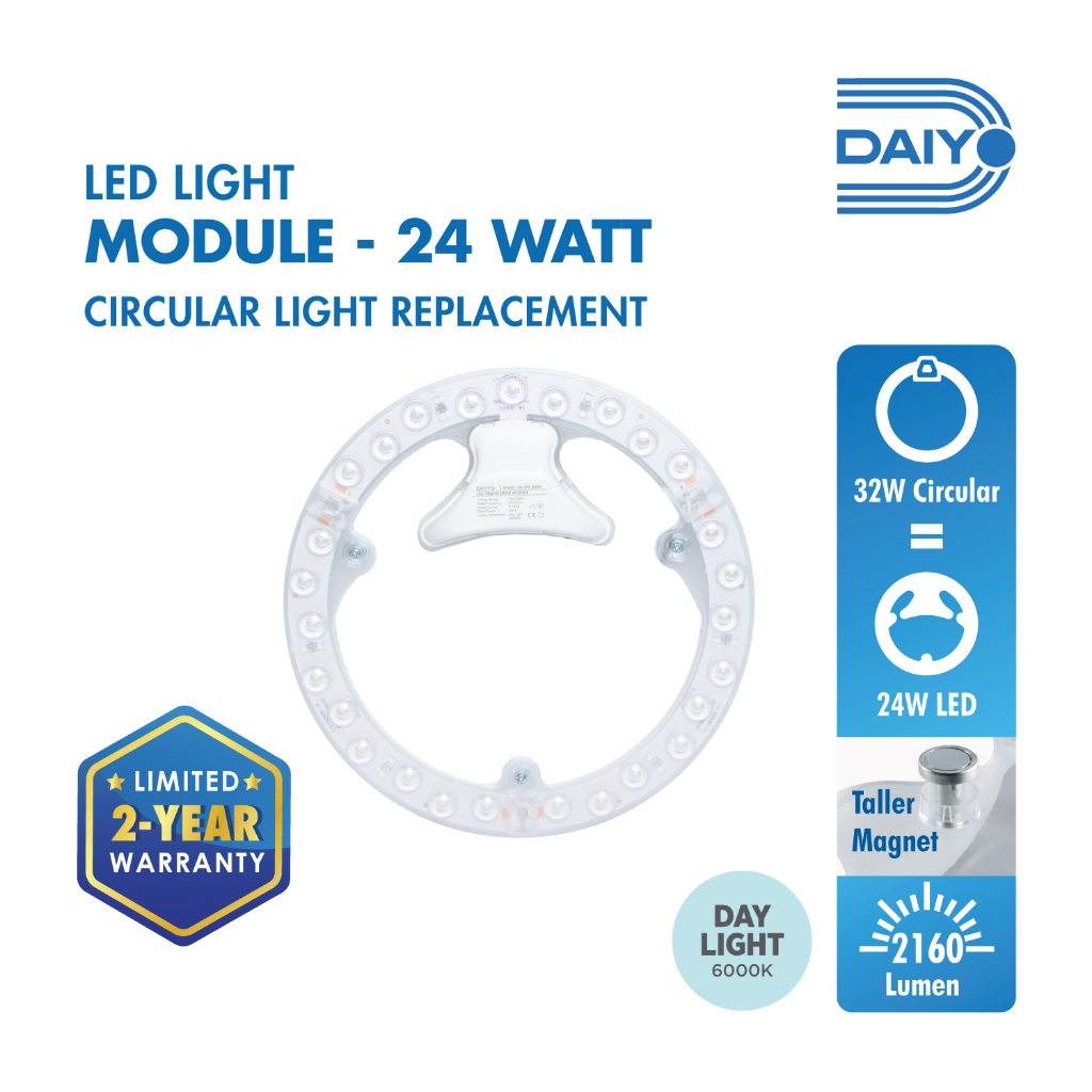 Daiyo LM 176-DL 24W LED Circular Replacement Magnetic Base Ceiling ...