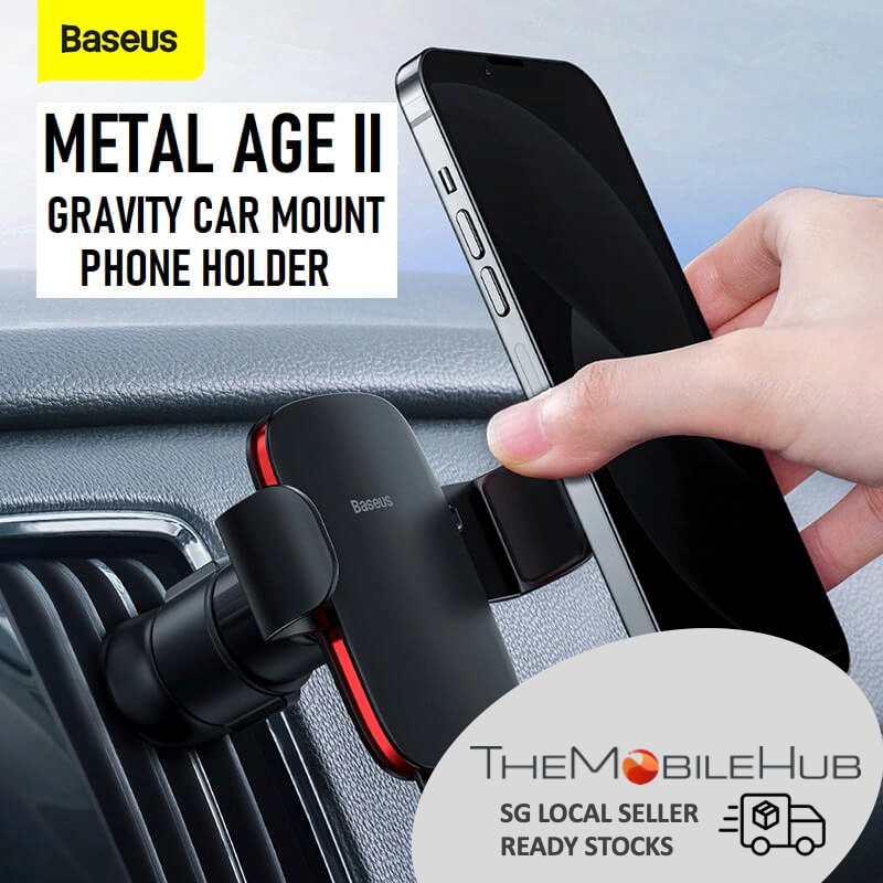 Baseus Metal Age II Gravity Car Mount Air Vent Handphone Holder Stand