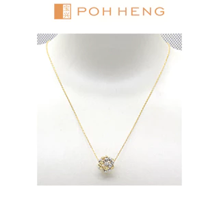 Poh Heng Jewellery 22K Beads Necklace in Yellow White Gold [Price By Weight]