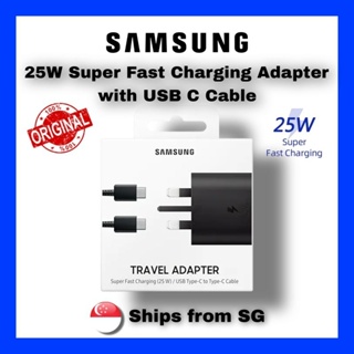 Genuine 25W Super Fast Charger Plug & USB-C Cable For Samsung