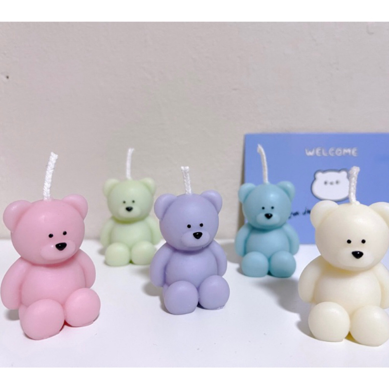 Ins Style Mini Colourful Bear Candle