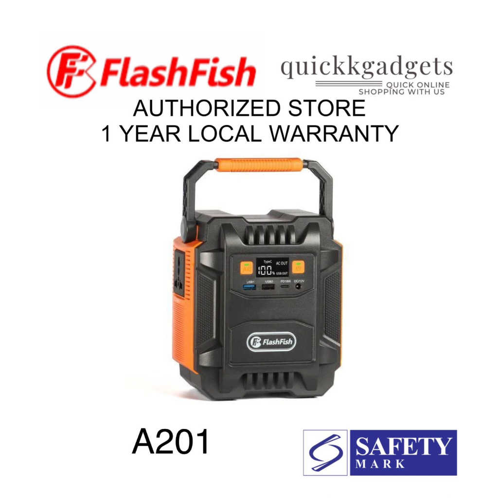FlashFish Portable Power Station (A201) 200W Solar Generator 172Wh