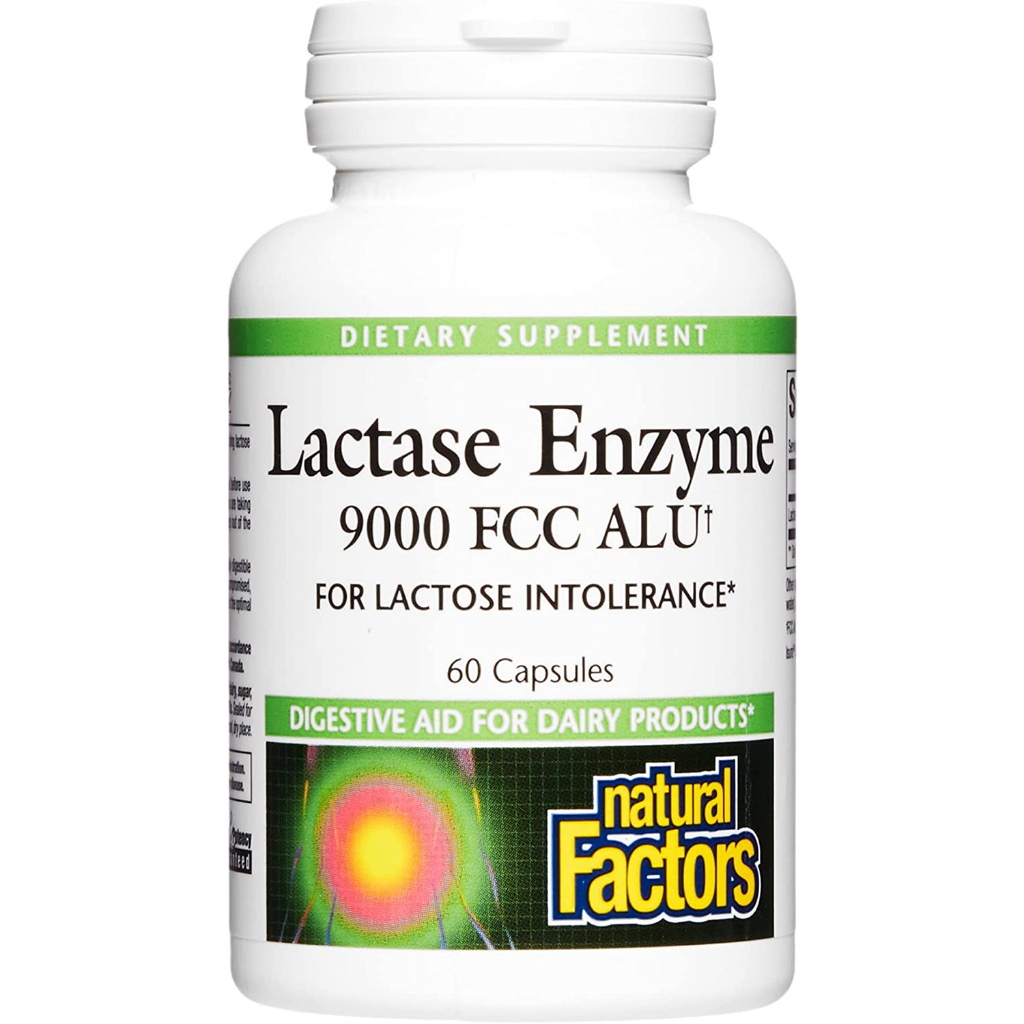 Natural Factors, Lactase Enzyme, 9,000 FCC ALU, 60 Capsules Shopee