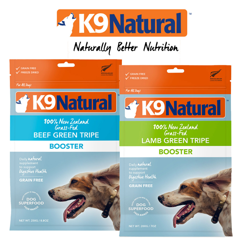 K9 Natural Freeze Dried Lamb Green Tripe and Beef Tripe Booster Dog