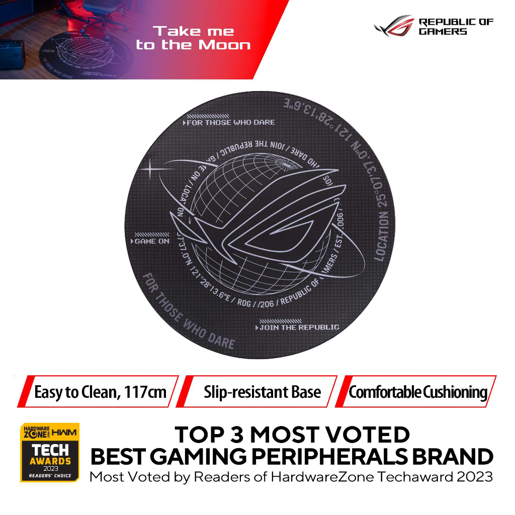 ASUS ROG Cosmic Floor Mat - Jersey fabric , non-slip rubber base ...