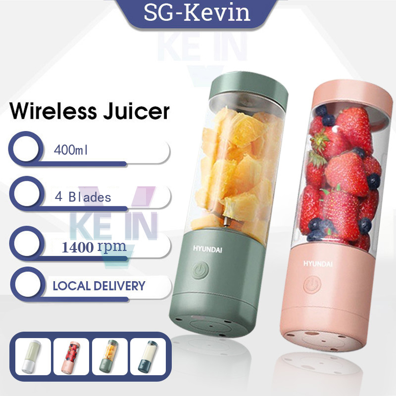 【SG】Hyundai 400ML Portable Juicer Fruit Blender/USB Rechargeable