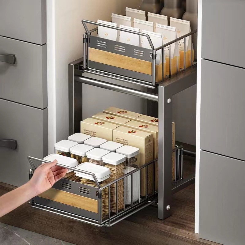 【TOP ONE】Kitchen sink storage rack/cabinet pull-out basket/sink storage ...