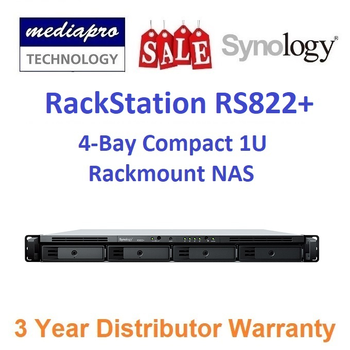 Synology RS822+ NAS 4 Bay Con 32TB WD Red - Soluzione Storage