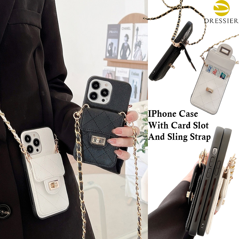 Handphone Sling Bag With Card Case For Iphone 14 13 12 Promax Case With Crossbody Strap Lanyard Mobile Phone Mini Pouch