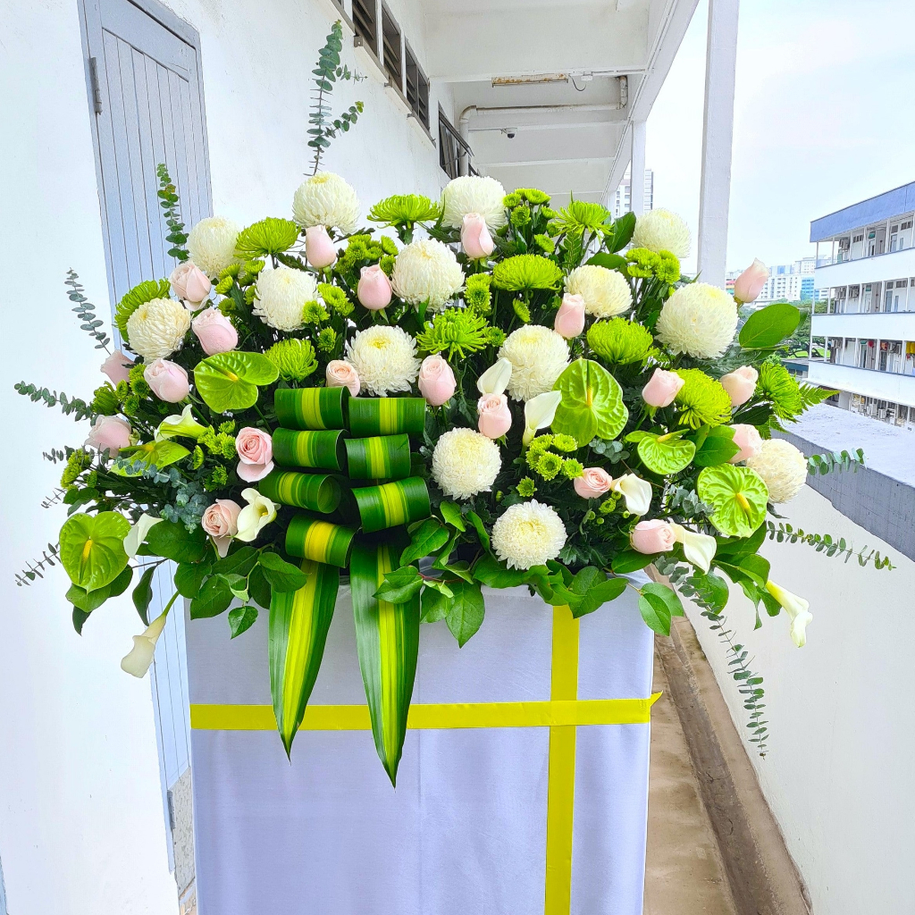 FREE DELIVERY Heavenly Light Condolences Flower Stand Flower