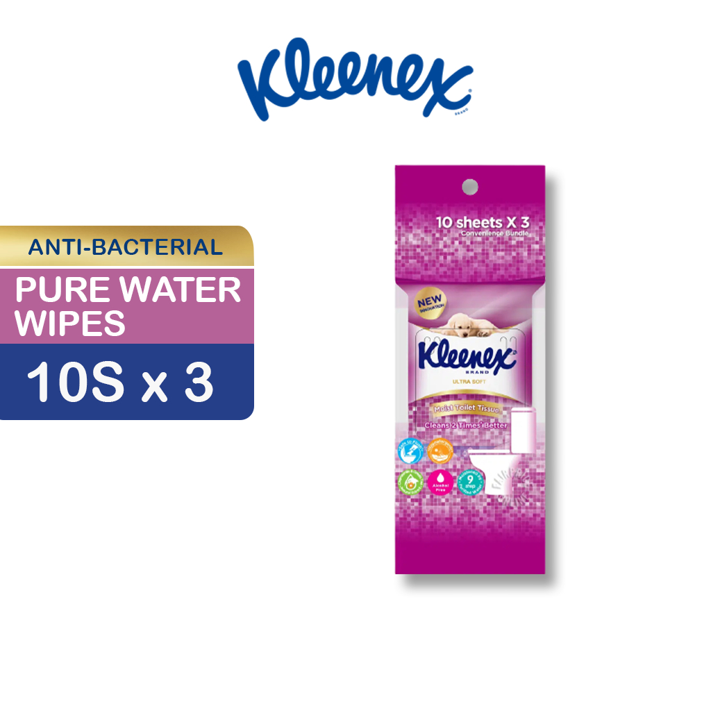 Kleenex Ultra Soft Moist Toilet Tissue 3x10sheets/3x40sheets[1 pack] Shopee Singapore