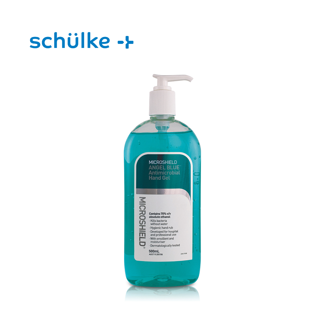 Schulke Microshield Angel Blue Antimicrobial Hand Gel 500ml Hospital Grade Sanitizer (Exp Feb