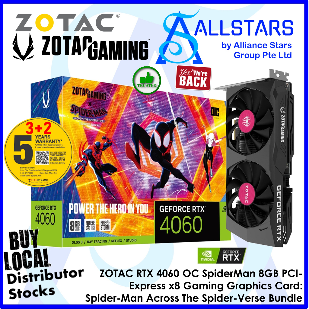 ZOTAC RTX 4060 OC SpiderMan 8GB PCIExpress x8 (ZTD40600P10SMP
