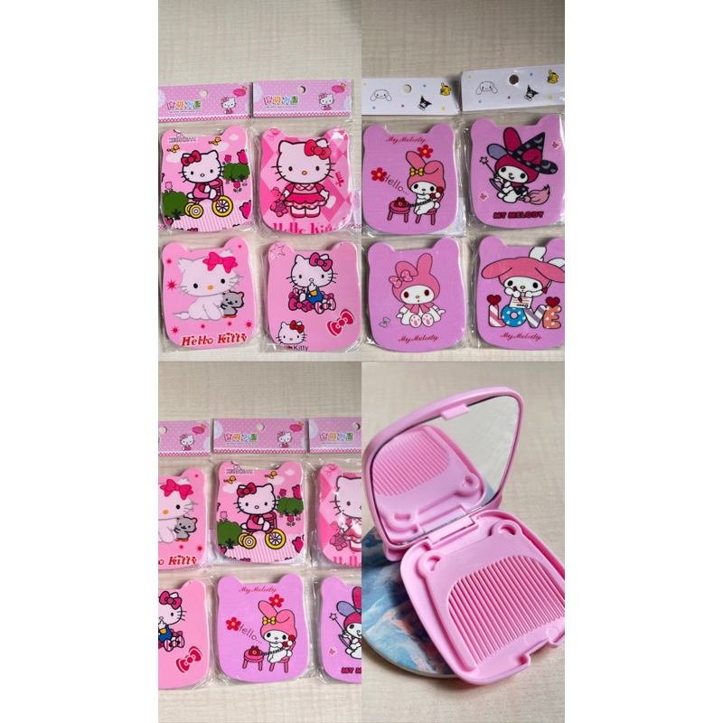 [SG LOCAL STOCK] Children Girls Comb Mirror Set Portable Hello Kitty/My