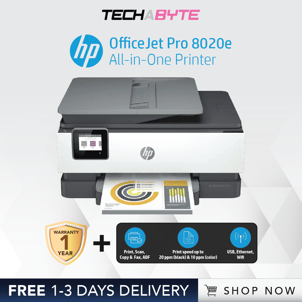 Hp Officejet Pro 8020e All In One Printer Shopee Singapore 9160