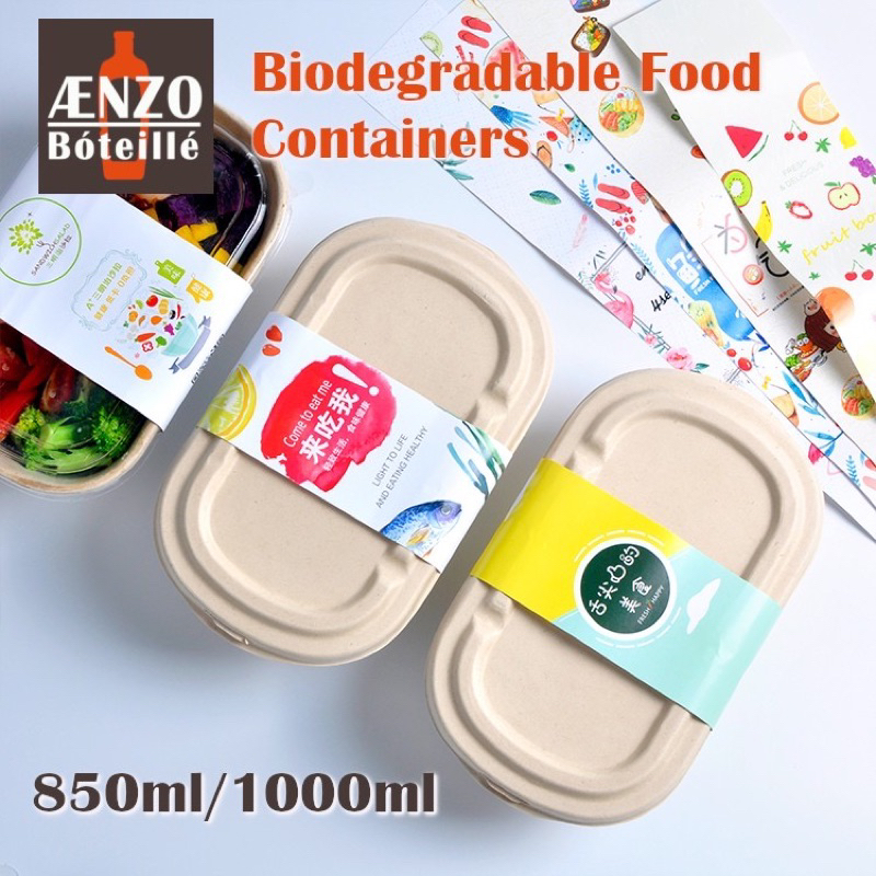 [100pcs] Biodegradable Food Containers Lunch box Recyclable container