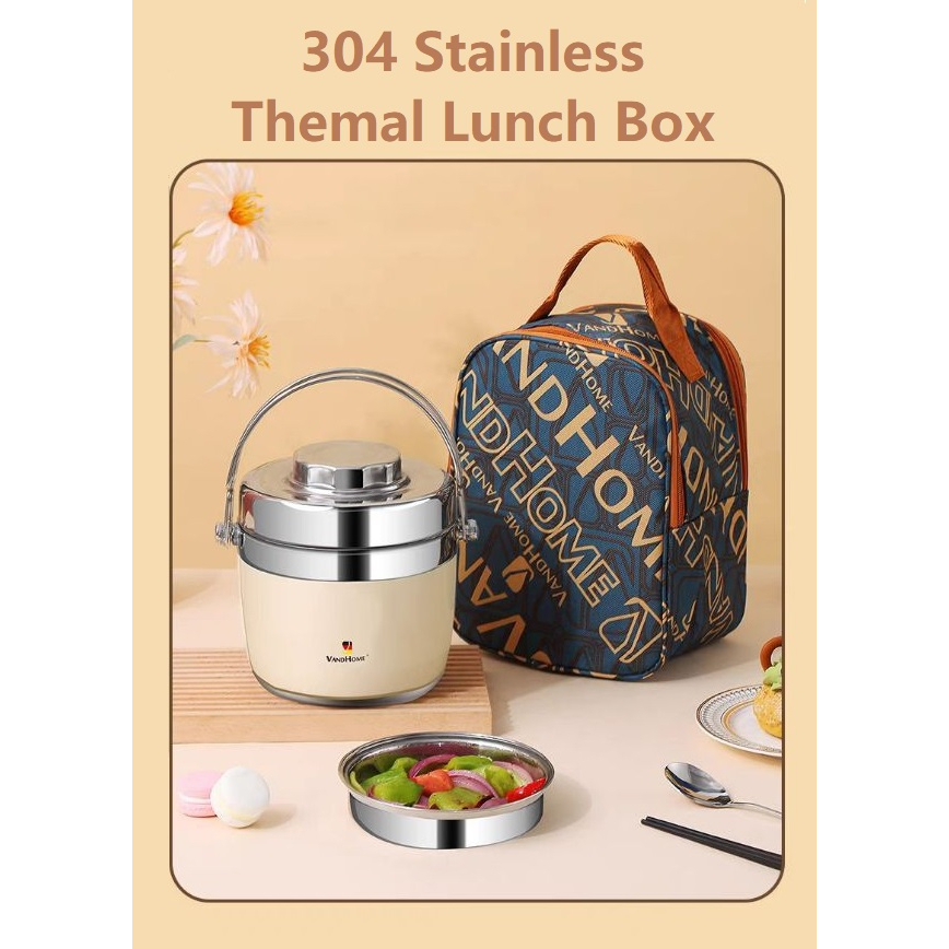 Thermal Stainless Steel lunch box insulation lunch box 304 stainless