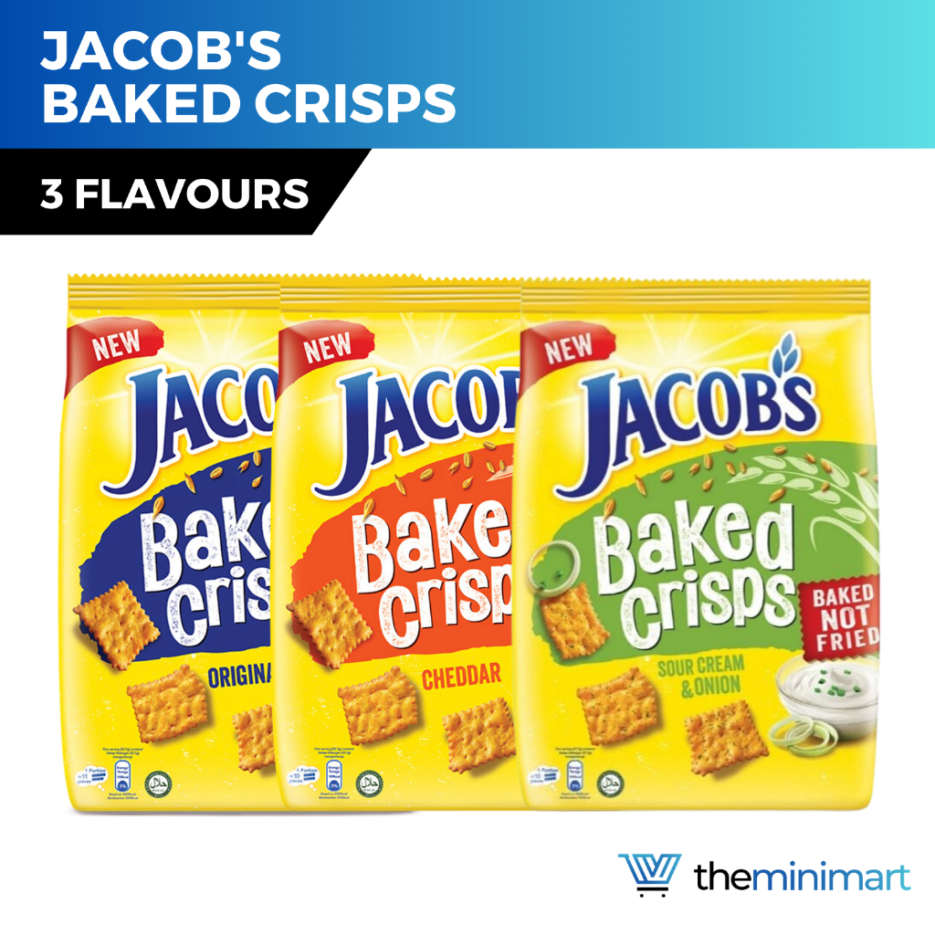 Jacob's Baked Crisps Original Sour Cream & Onion Cheddar Flavours 229g ...