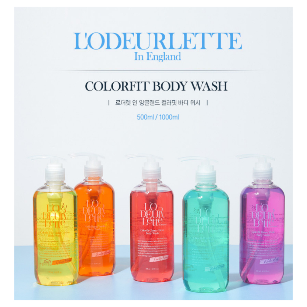 korea L'ODEURLETTE Color Fit Body Wash 500ml Longlasting weak acidic