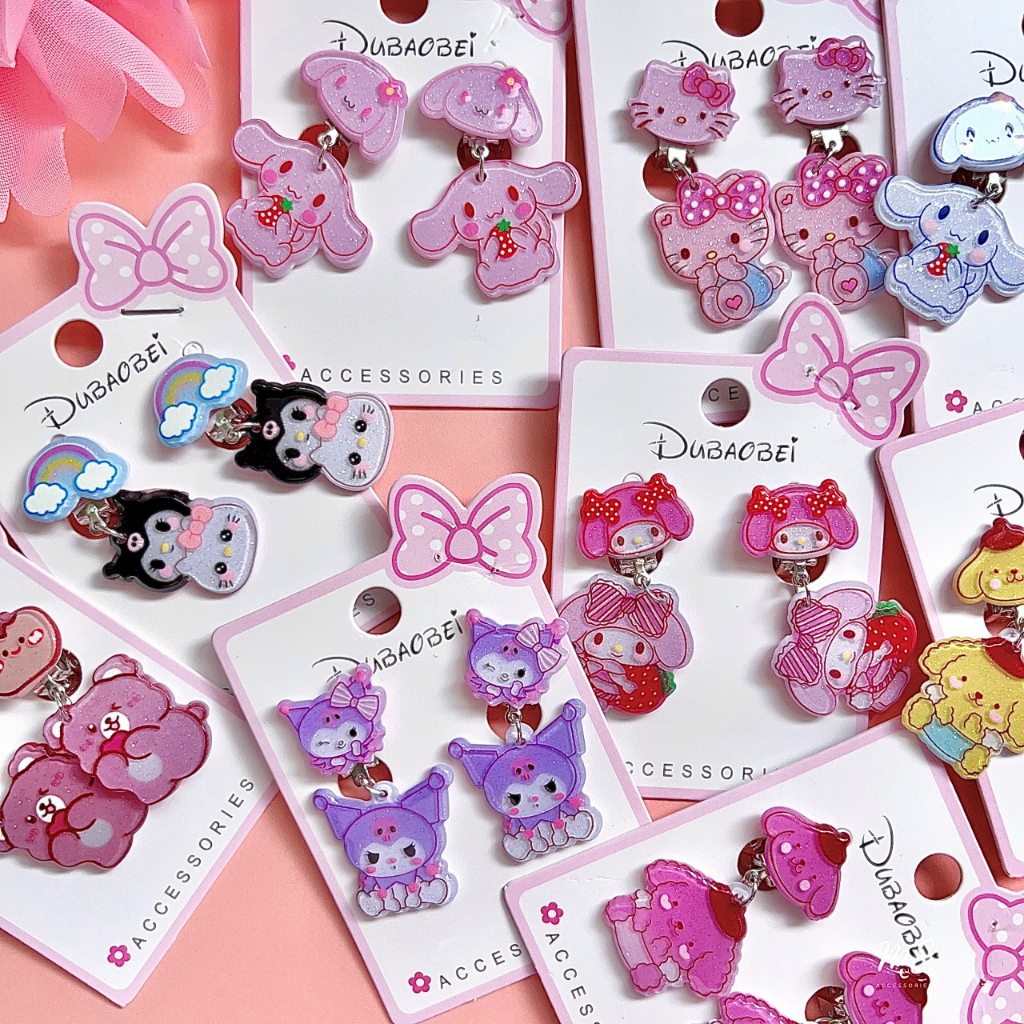 Hello kitty clip on on sale earrings