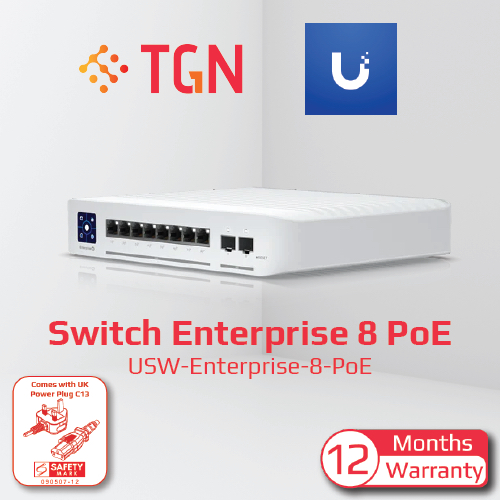 Ubiquiti UniFi USW-Enterprise-8-PoE 8-Port 2.5GbE, 802.3at PoE+