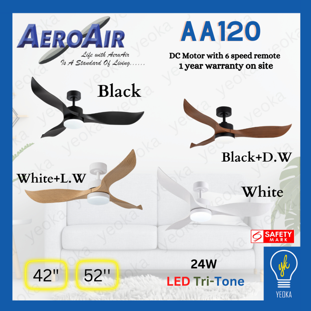 [YEOKA LIGHTS AND BATH] AEROAIR AA120 42/52 Inch DC Brushless Motor